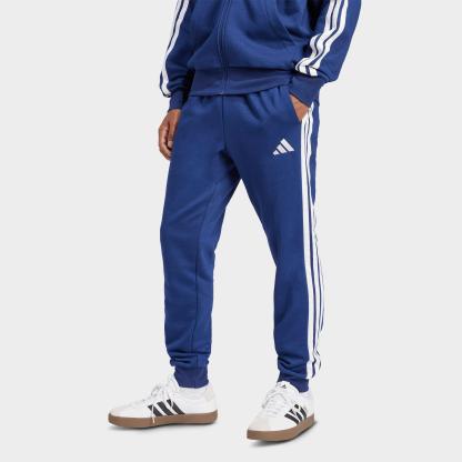 Men's adidas Essentials 3-Stripes Fleece Jogger Pants - Dark Blue/White