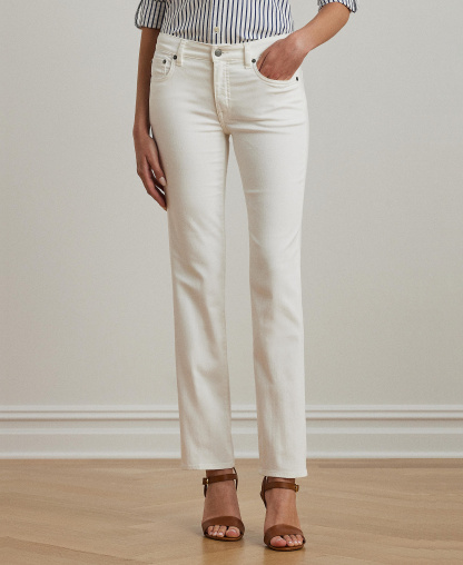 Lauren Ralph Lauren Mid-Rise Straight Jean, Regular and Short Lengths - White