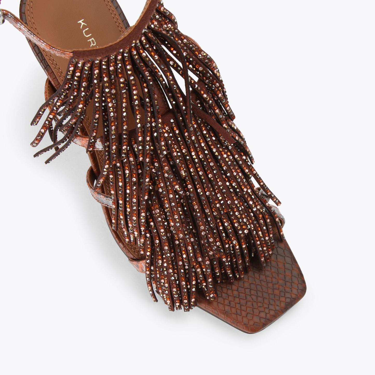 Kurt Geiger London Fringe Sandal 90 - Brown - view 5