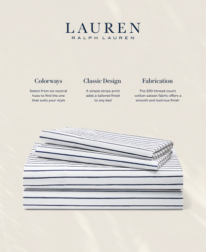 Lauren Ralph Lauren Spencer Stripe Sheet Set, Queen - Navy