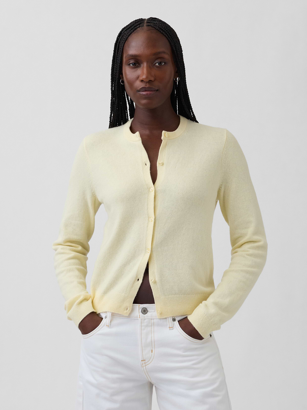 CashSoft Crop Cardigan - Maize yellow