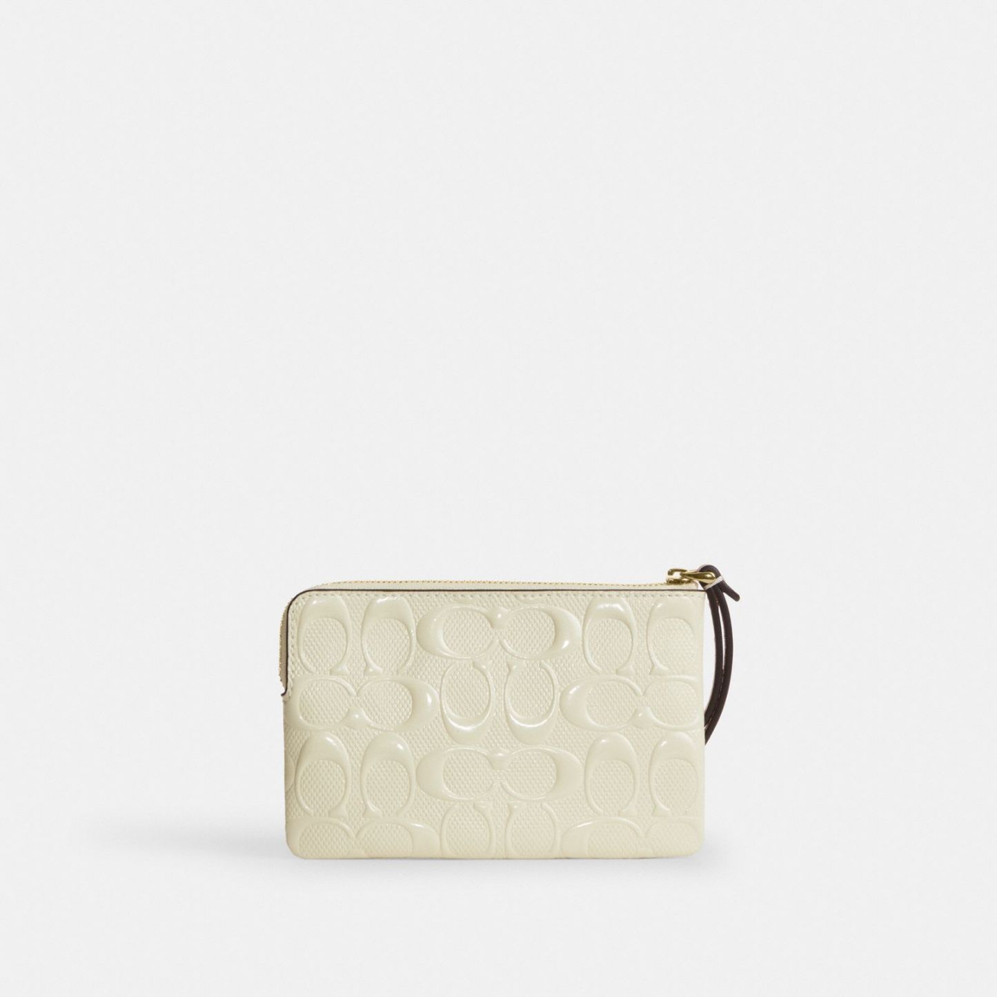 Corner Zip Wristlet In Signature Leather With Charm - Gold/Light Lemon - view 4