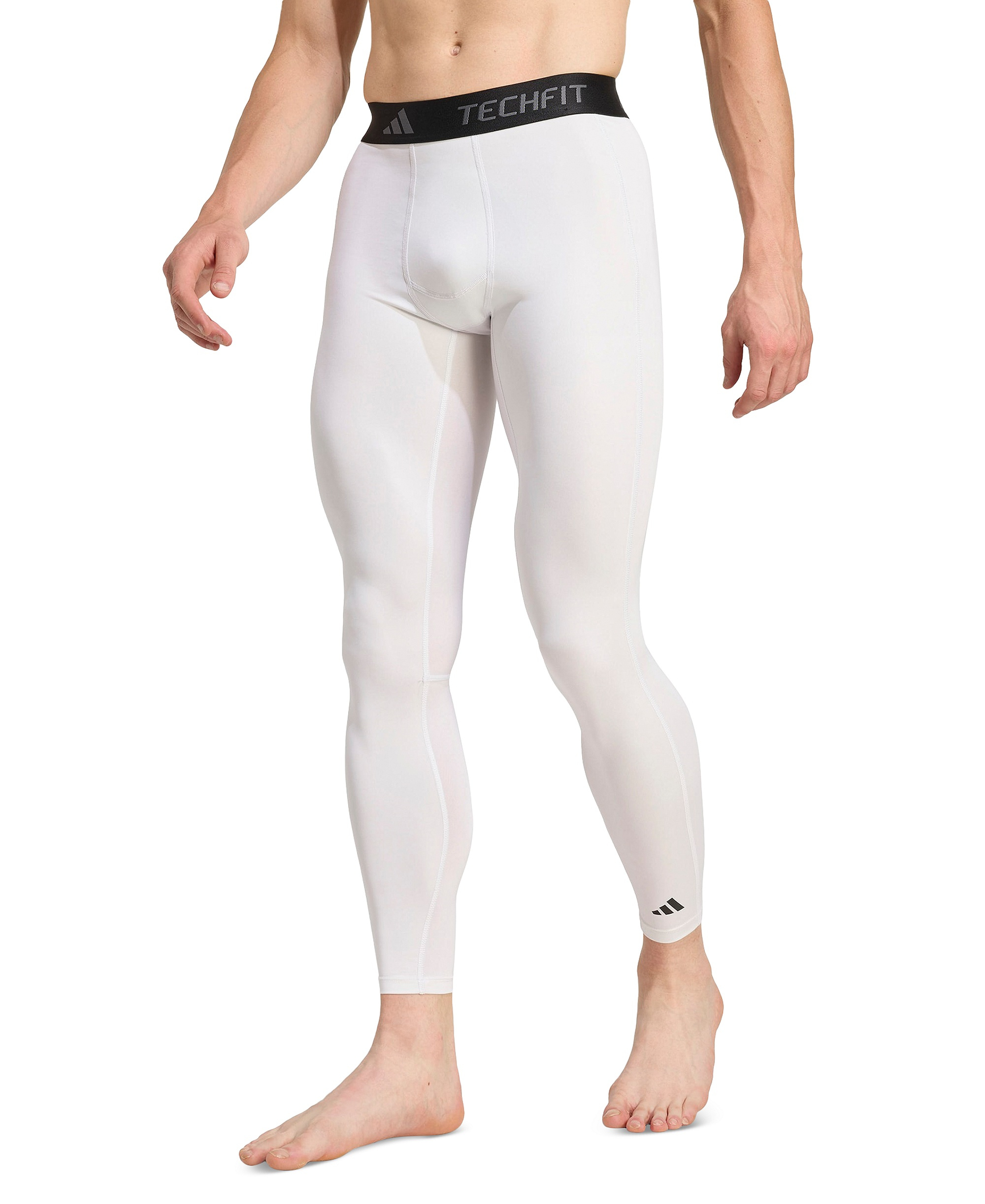adidas Men's Tech-Fit Long Compression Tights Pants - White