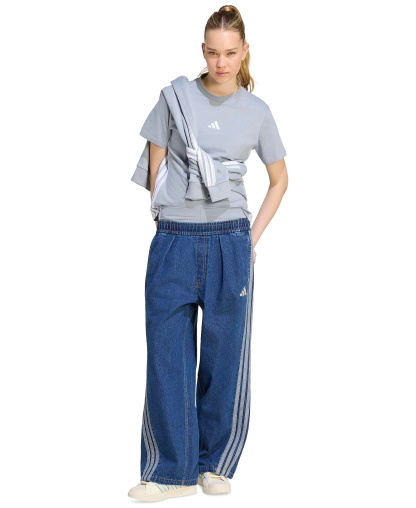 adidas Women's Stadium Washed Denim Loose-Fit Pants - Preloved Ink
