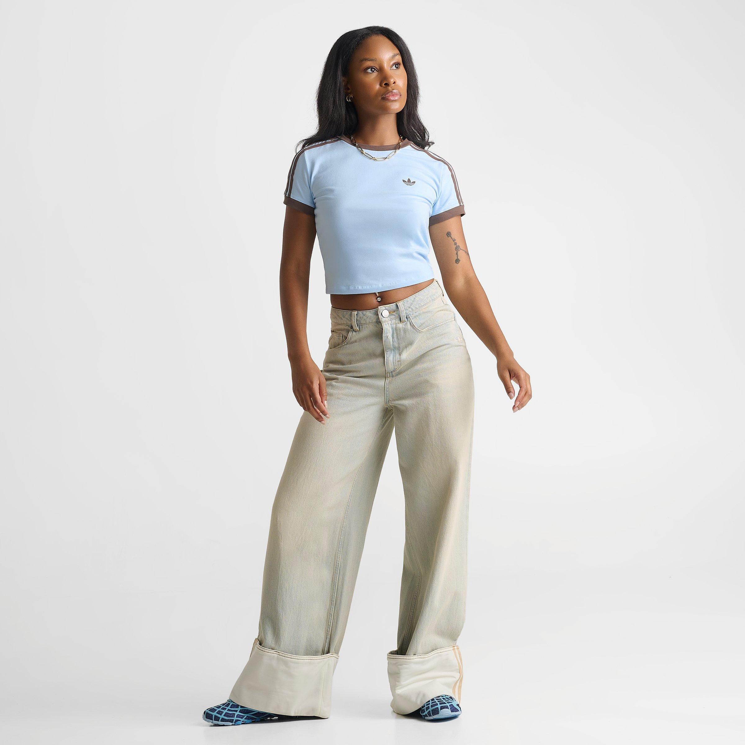 Women's adidas Originals adicolor 3-Stripes Baby T-Shirt - Ice Blue