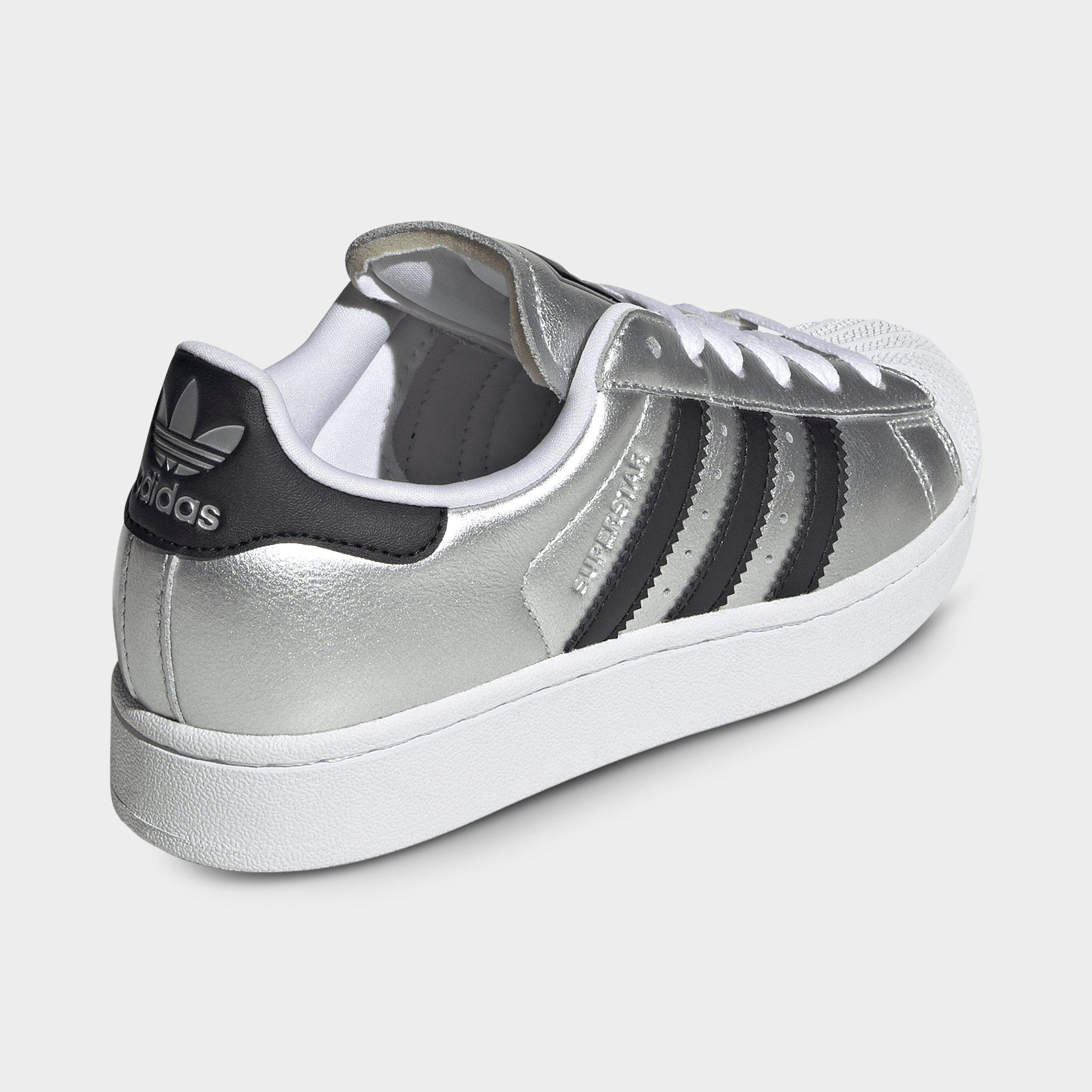 Big Kids' adidas Originals Superstar II Casual Shoes - Silver Metallic/Core Black/Silver Metallic - Back view