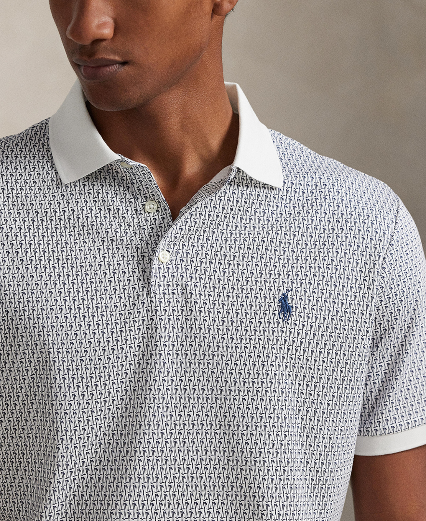 Polo Ralph Lauren Men's Short-Sleeve Classic-Fit Polo Shirt - Mini Mallets/White