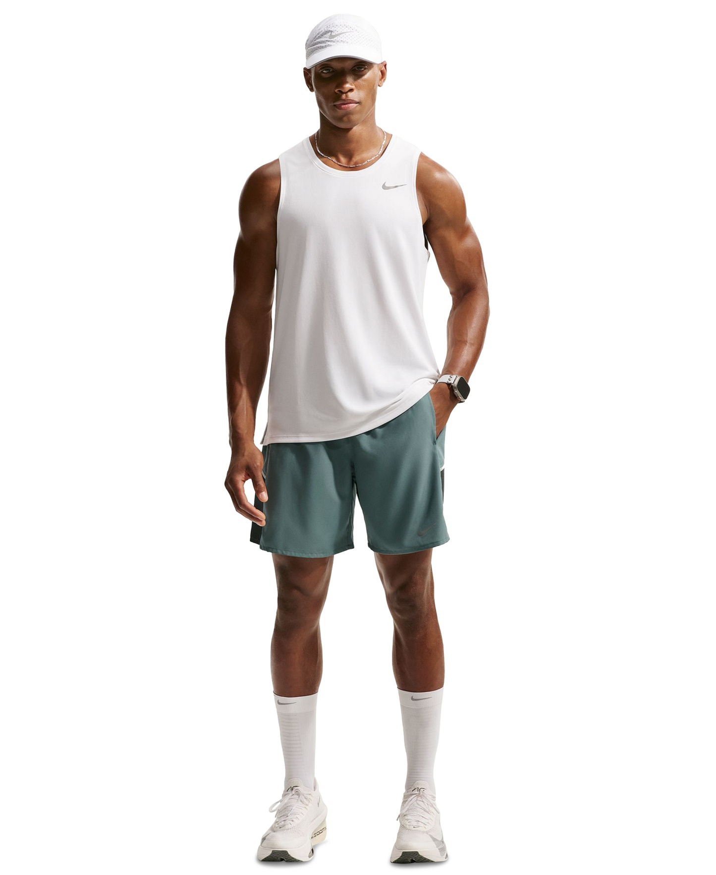 Nike Men's Miler Dri-FIT Running Shorts - Mineral/Reflective Silver
