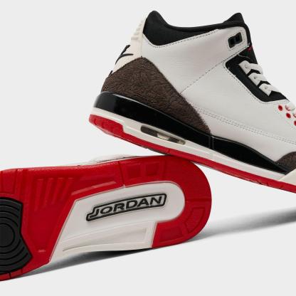 Big Kids' Air Jordan Retro 3 Basketball Shoes - Sail/Black/University Red/Pale Ivory/Palomino - view 3