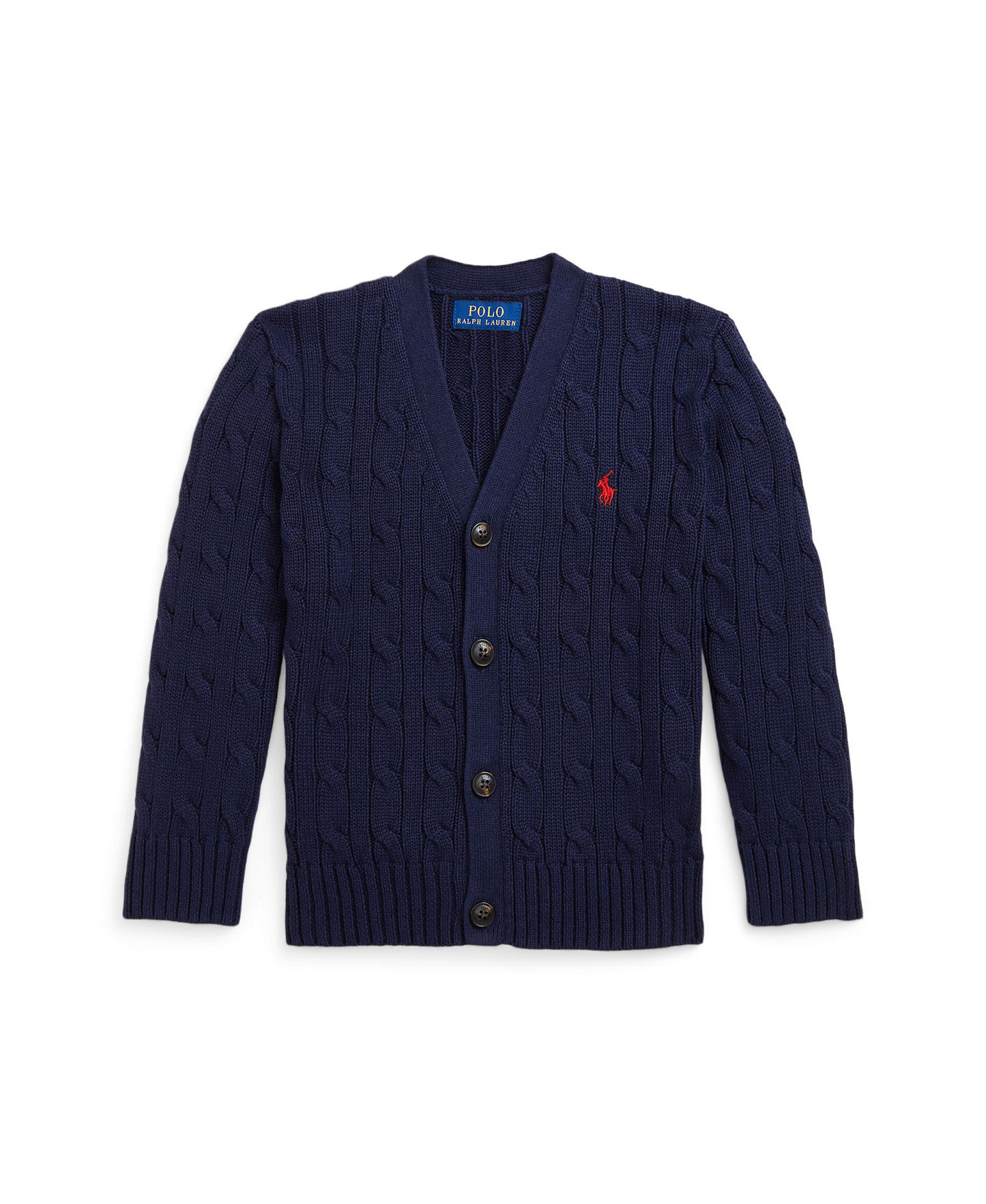 Polo Ralph Lauren Toddler and Little Boys Cable-Knit Cotton V-Neck Cardigan Sweater - Rl Navy