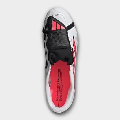 Men's adidas Predator Club Fold-Over Tongue Firm Ground/Multi Ground Soccer Cleats - Cloud White/Solar Turbo/Core Black (IH2117-100) - Top view
