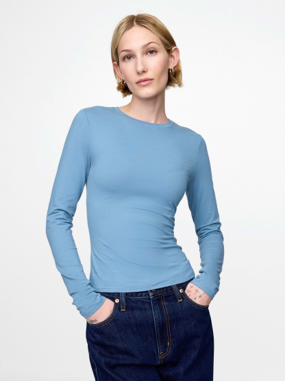 CloseKnit Jersey T-Shirt - Soft cornflower blue