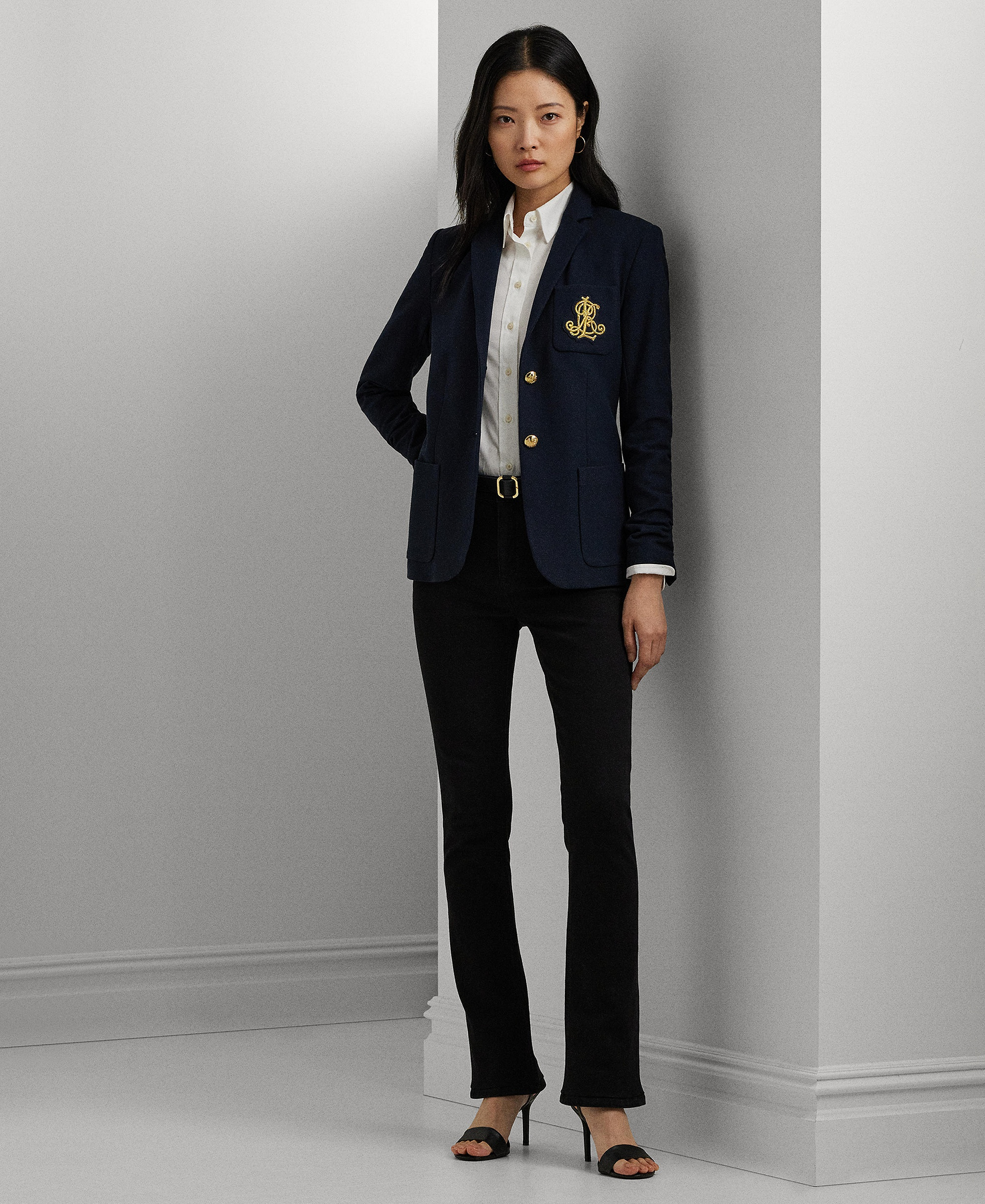 Lauren Ralph Lauren Bullion Jacquard Blazer - Lauren Navy