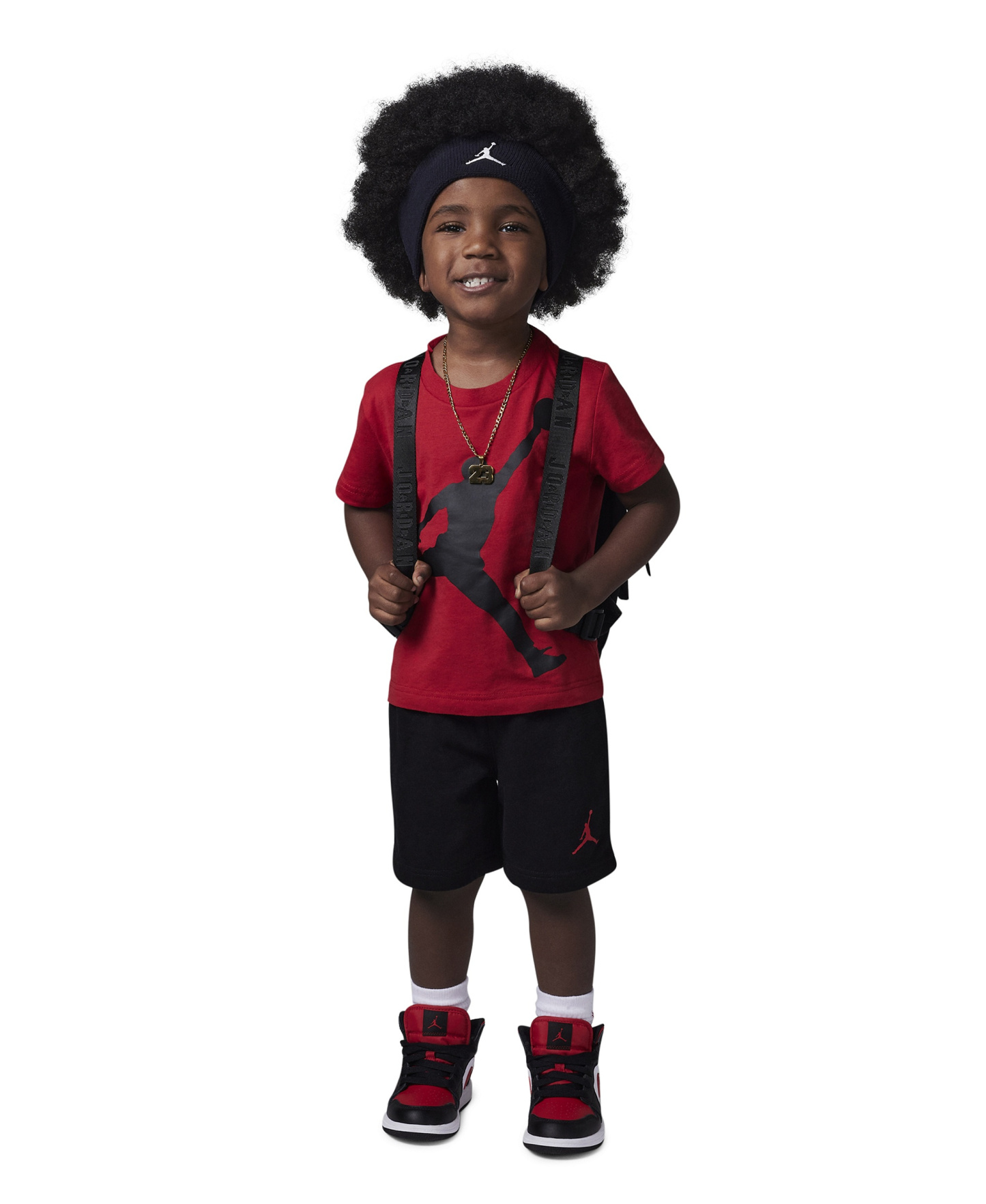 Jordan Boys' 2T-4T Jumbo Jumpman T-Shirt and Shorts, 2-Piece Set - Black/Red