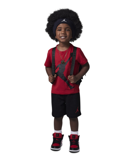Jordan Boys' 2T-4T Jumbo Jumpman T-Shirt and Shorts, 2-Piece Set - Black/Red