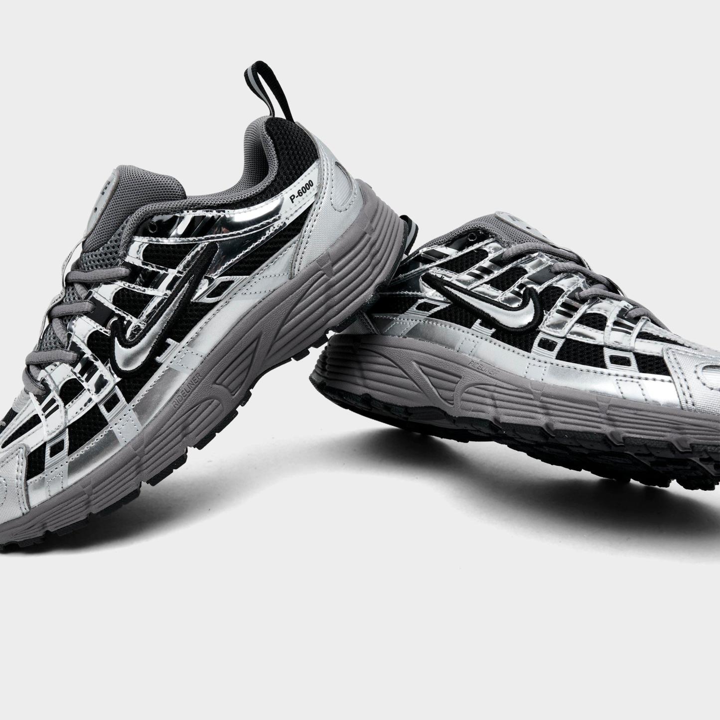 Little Kids' Nithtke P-6000 Casual Shoes - Black/Pencil Point/Dark Grey/Metallic Silver - Detail shot