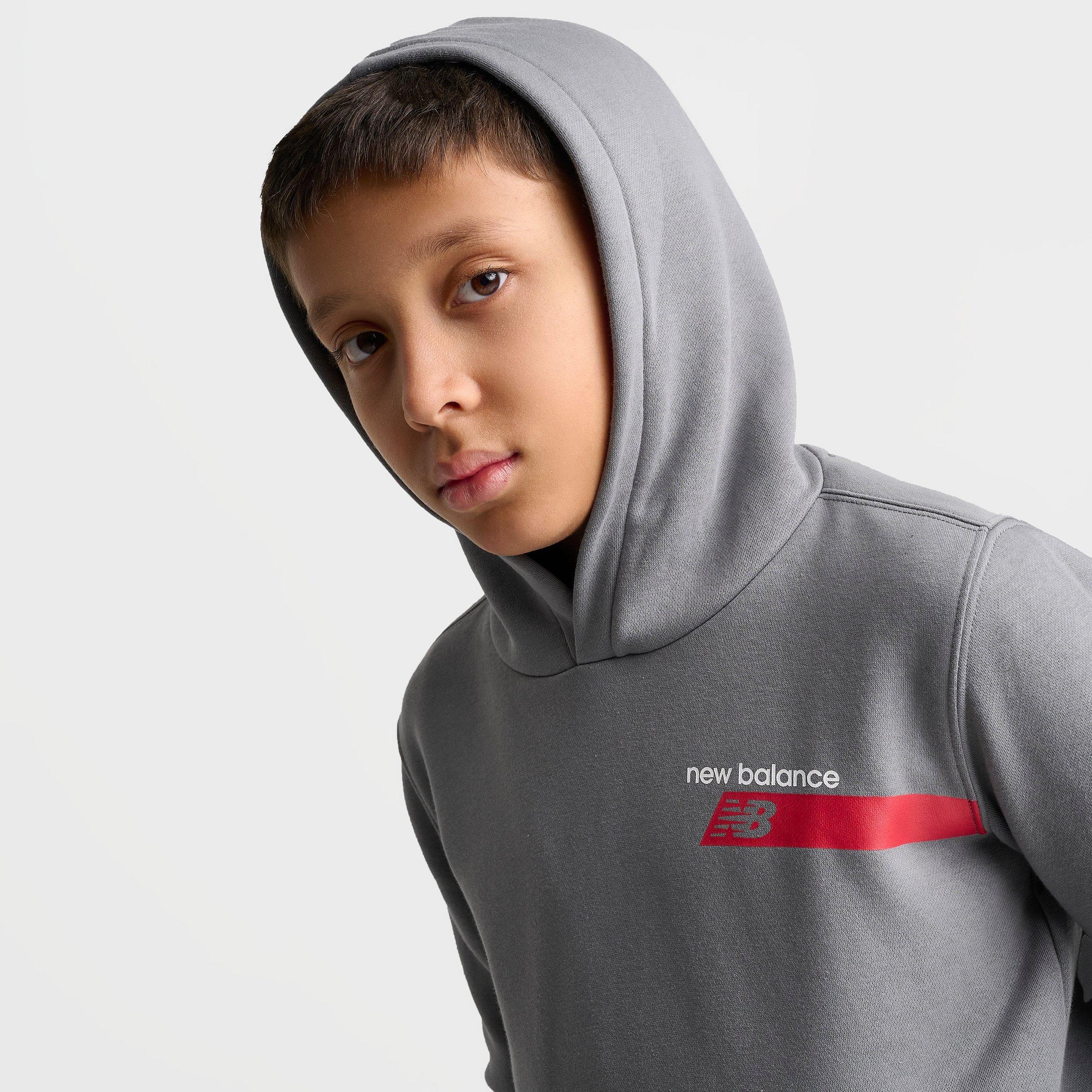 Big Kids' New Balance Players Pullover Hoodie - Slate Grey - view 5