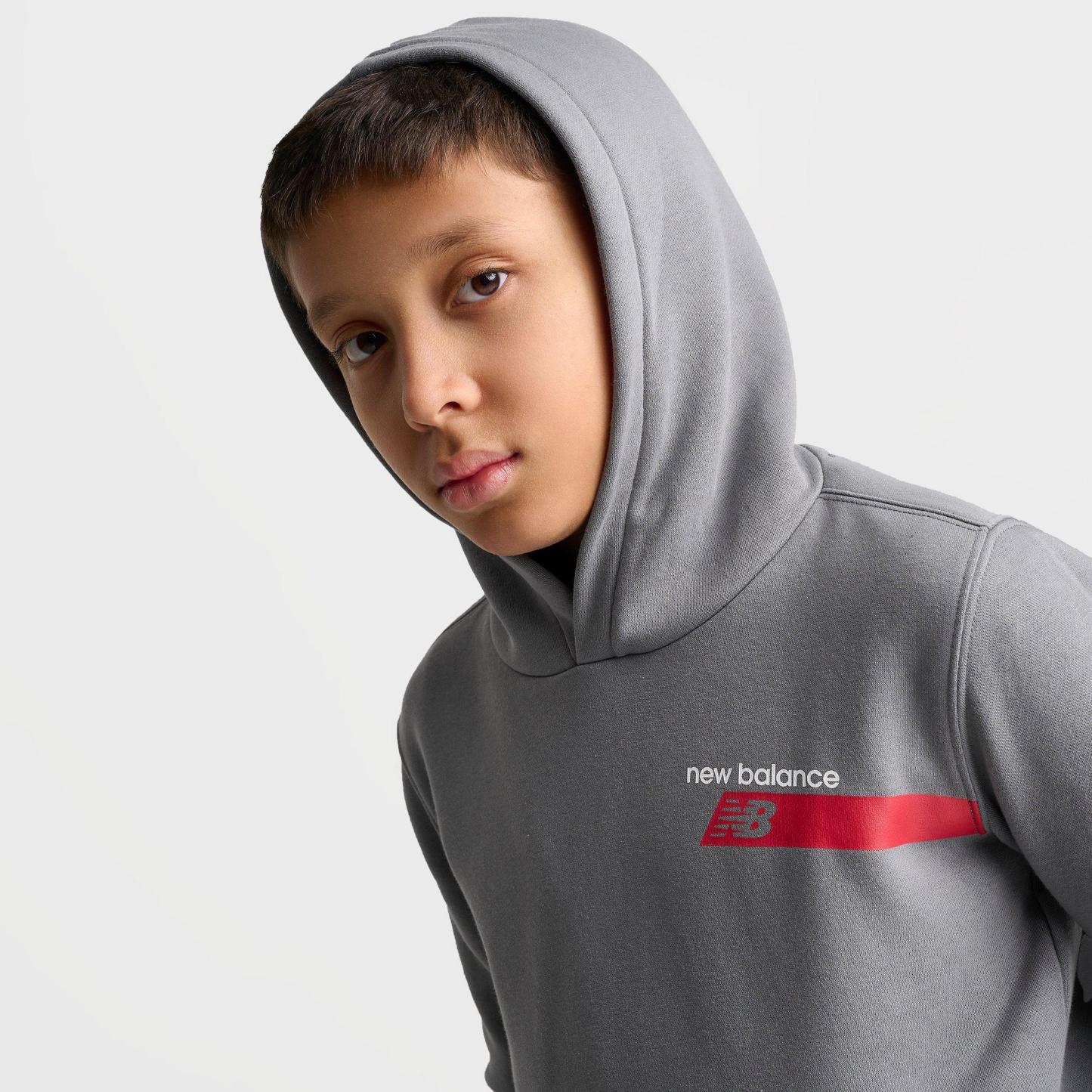 Big Kids' New Balance Players Pullover Hoodie - Slate Grey - view 5