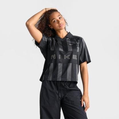 Women's Nike Sportswear Striped Oversized Jersey - Black/Black/Black/Chalk