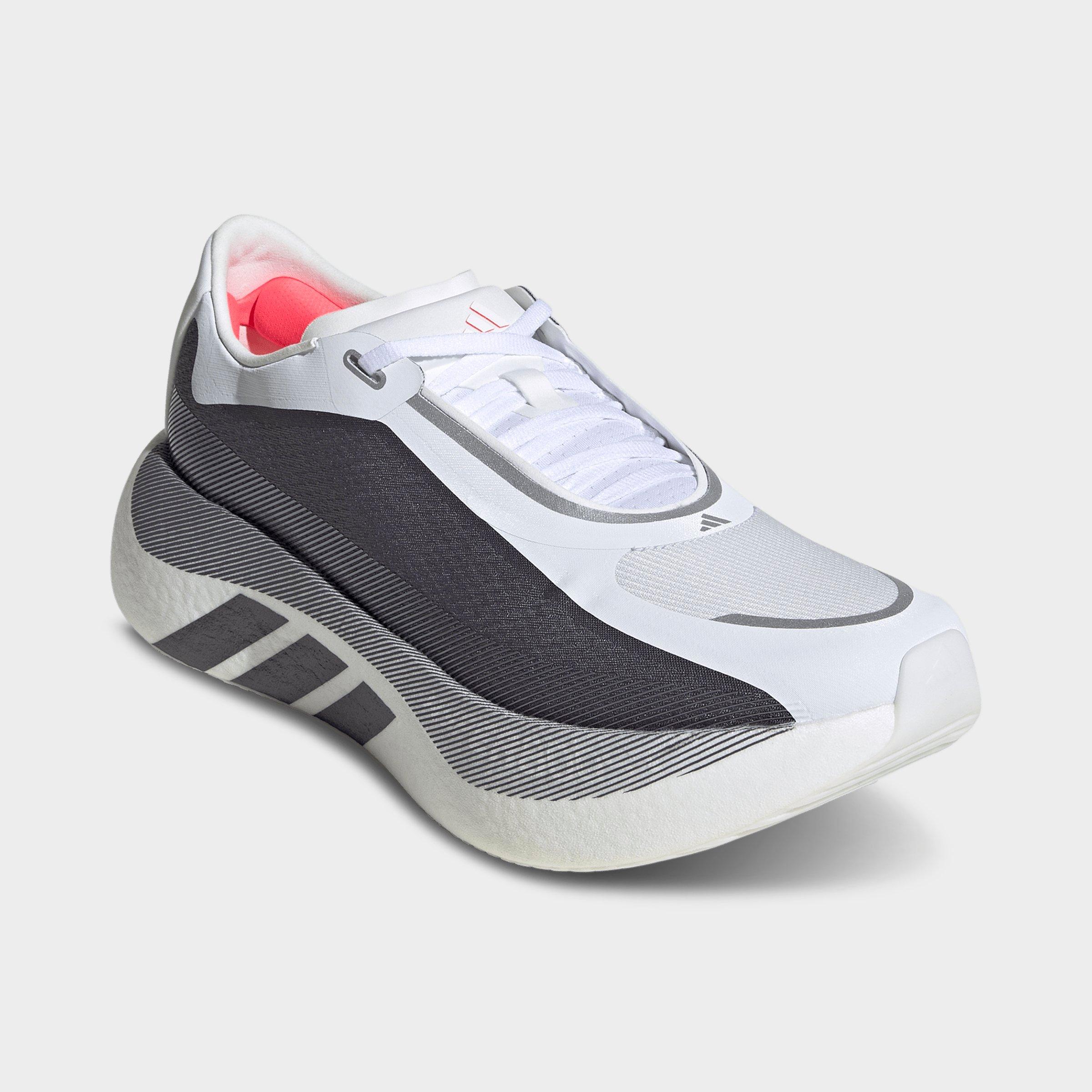 Men's adidas Hyperboost Edge Running Shoes - Part 1 - Cloud White/Aurora Onix/Solar Turbo - Both shoes facing left