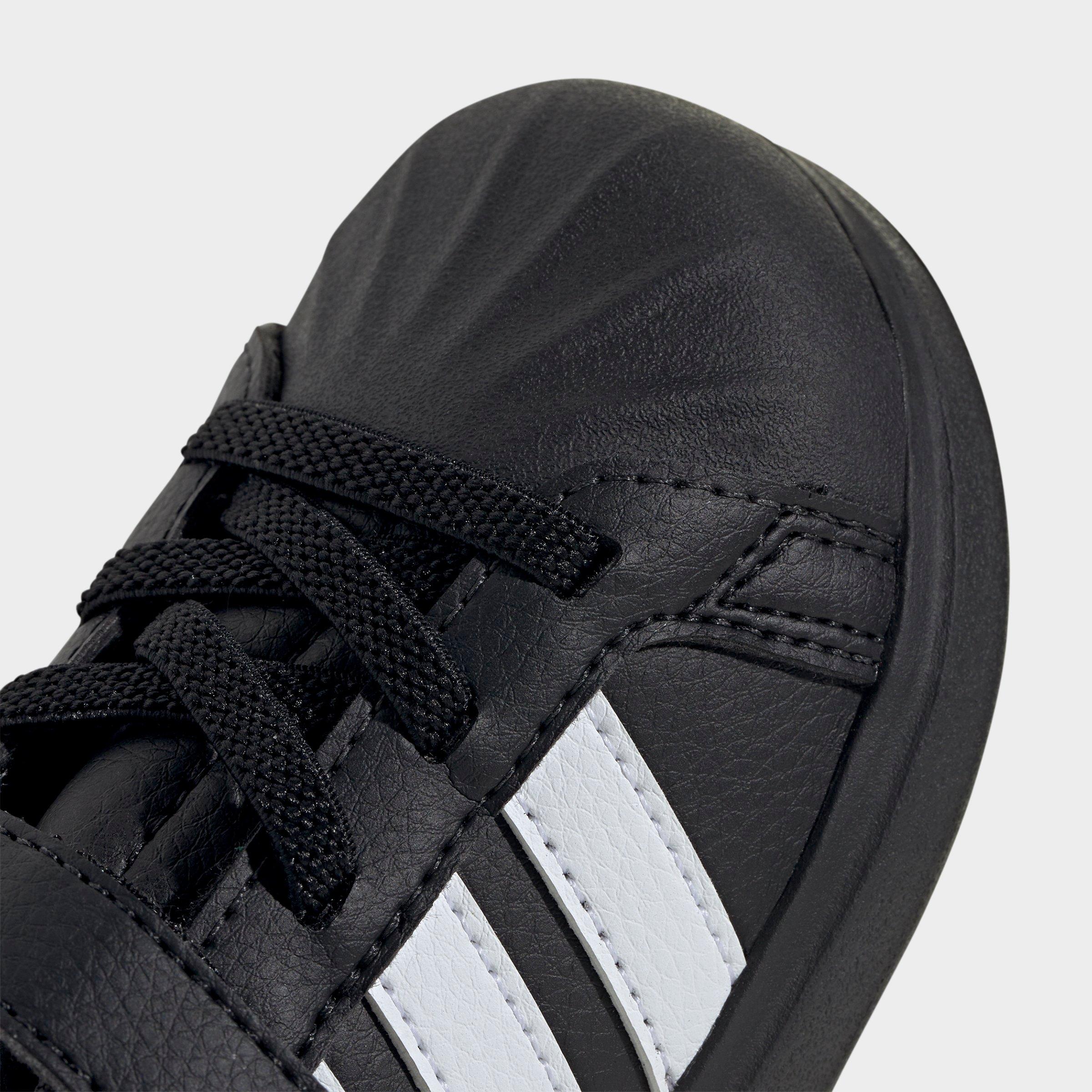 Kids' Toddler adidas Streettalk Hook-And-Loop Stretch Lace Casual Shoes - Core Black/Footwear White/Gold Metallic - Detail shot
