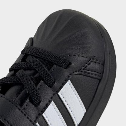 Kids' Toddler adidas Streettalk Hook-And-Loop Stretch Lace Casual Shoes - Core Black/Footwear White/Gold Metallic - Detail shot