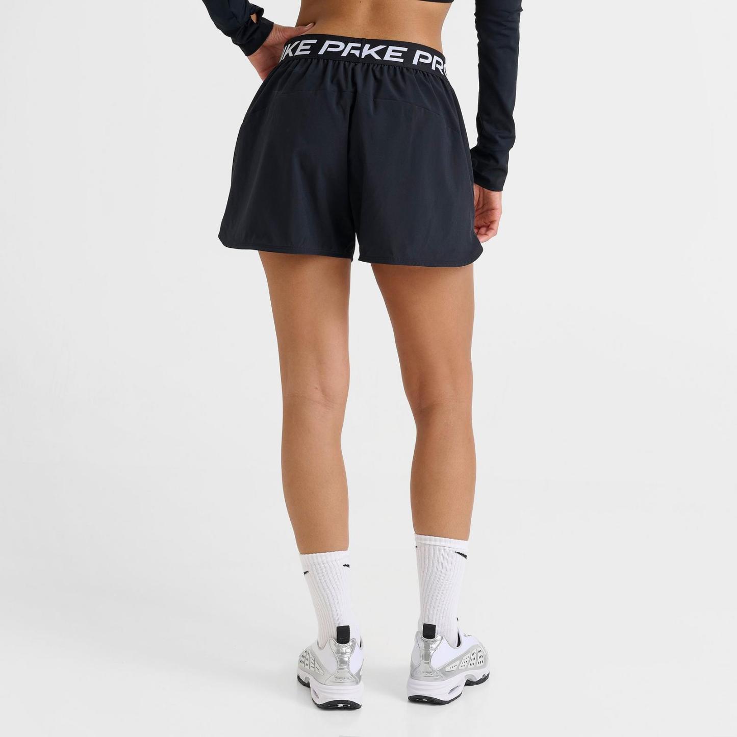 Women's Nike Pro Dri-FIT Mid-Rise 3" Brief-Lined Woven Shorts - Black