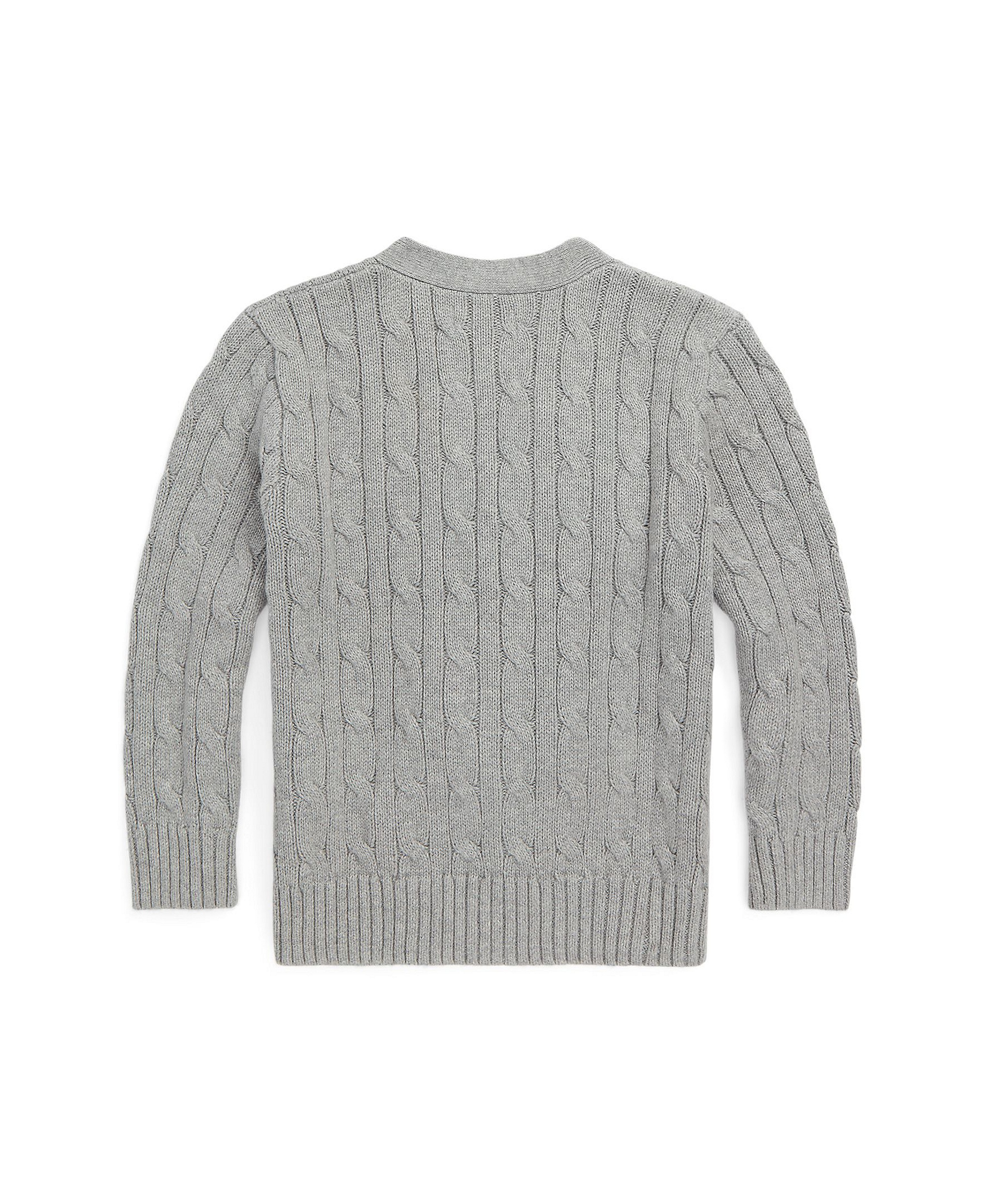 Polo Ralph Lauren Toddler and Little Boys Cable-Knit Cotton V-Neck Cardigan Sweater - Andover Heather