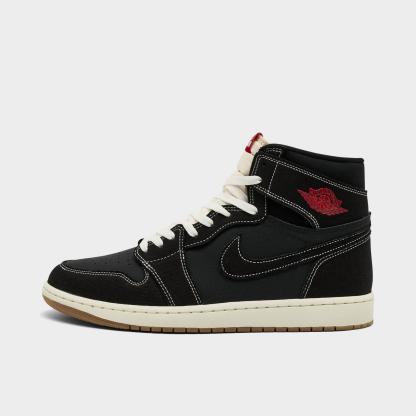Men's Air Jordan Retro 1 High OG Casual Shoes - Black/Sail/Gum Medium Brown/University Red - view 1