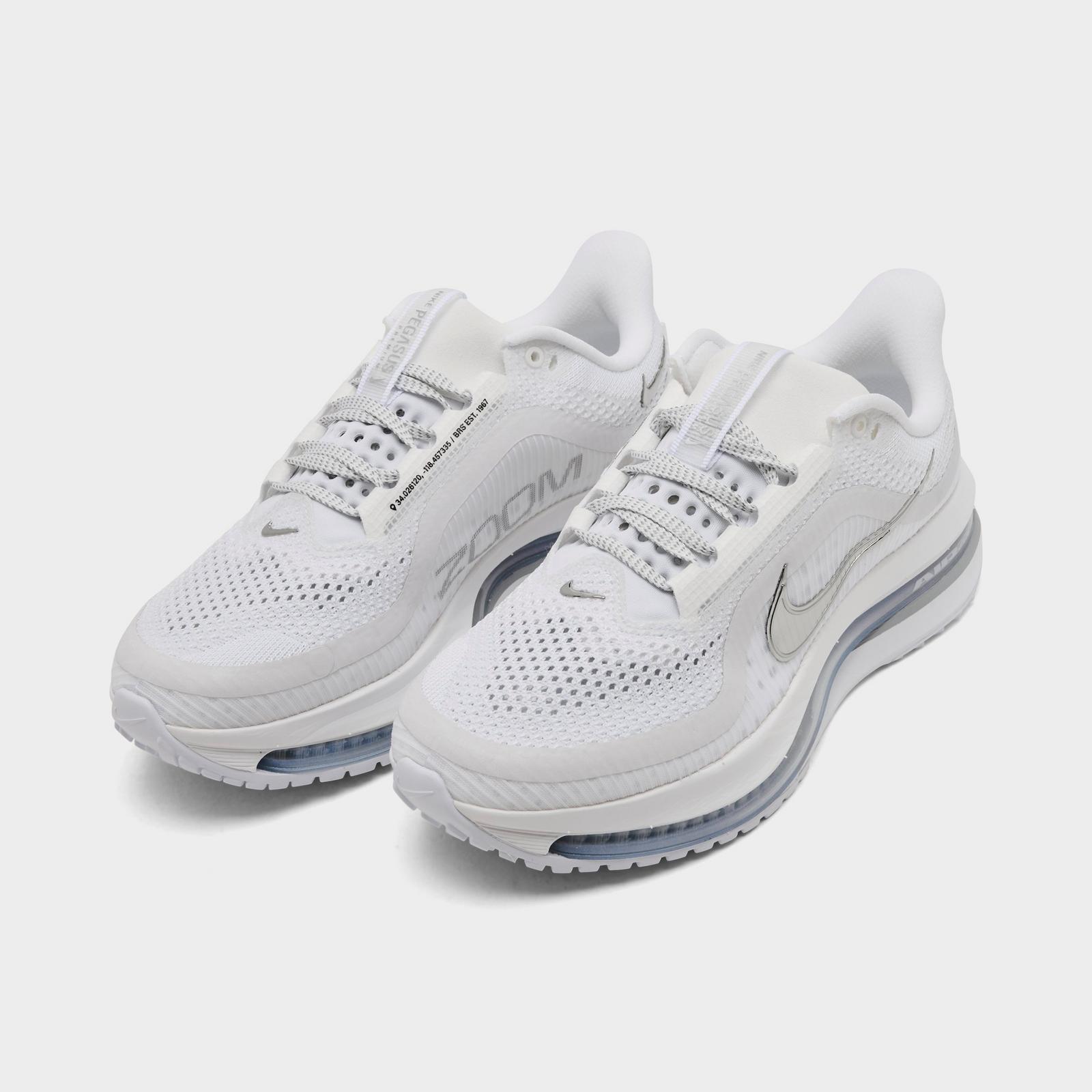 Women's Nike Pegasus Premium Running Shoes - White/Metallic Silver