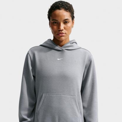 Women's Nithtke Studio Fleece Sport Dri-FIT Pullover Hoodie - Smoke Grey/Heather/White