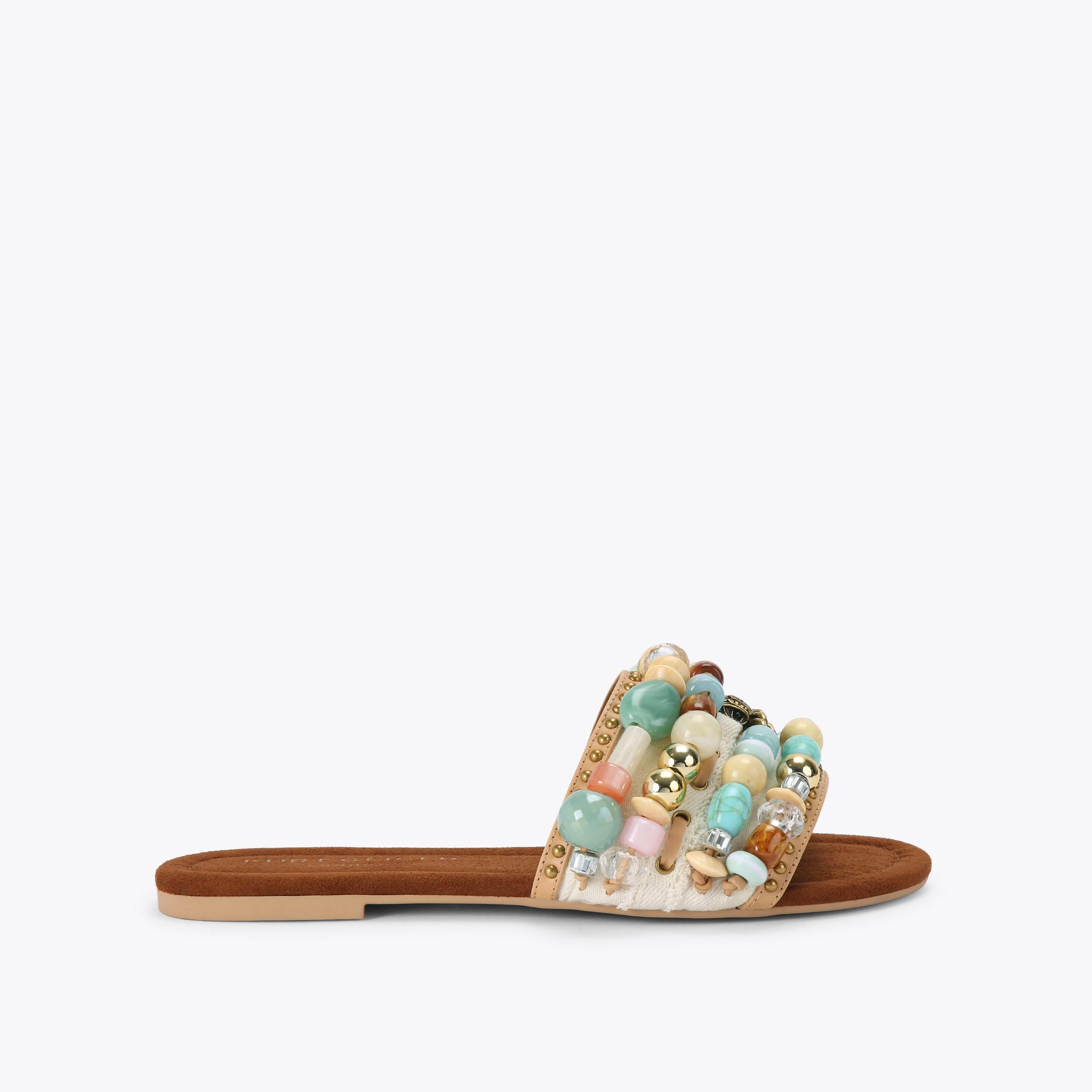 Kurt Geiger London Southbank Beaded Flat - Beige