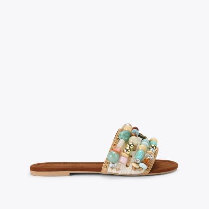 Kurt Geiger London Southbank Beaded Flat - Beige
