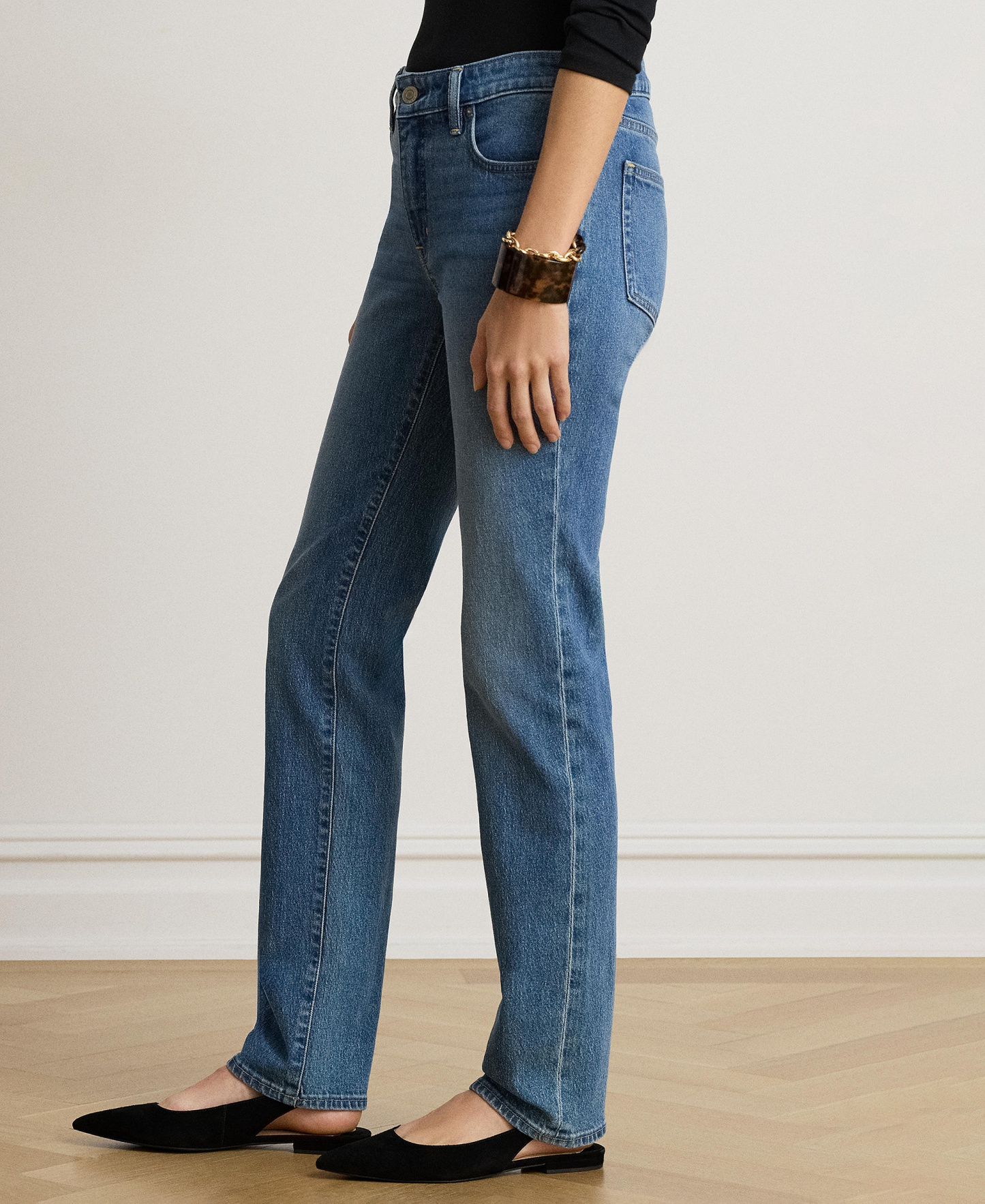 Lauren Ralph Lauren Women's Mid-Rise Slim Straight Jeans - Atlantic Blue Wash