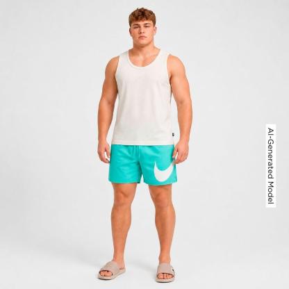Men's Nithtke Swim Breaker 7-Inch Lined Volley Shorts - Bleached Turquoise