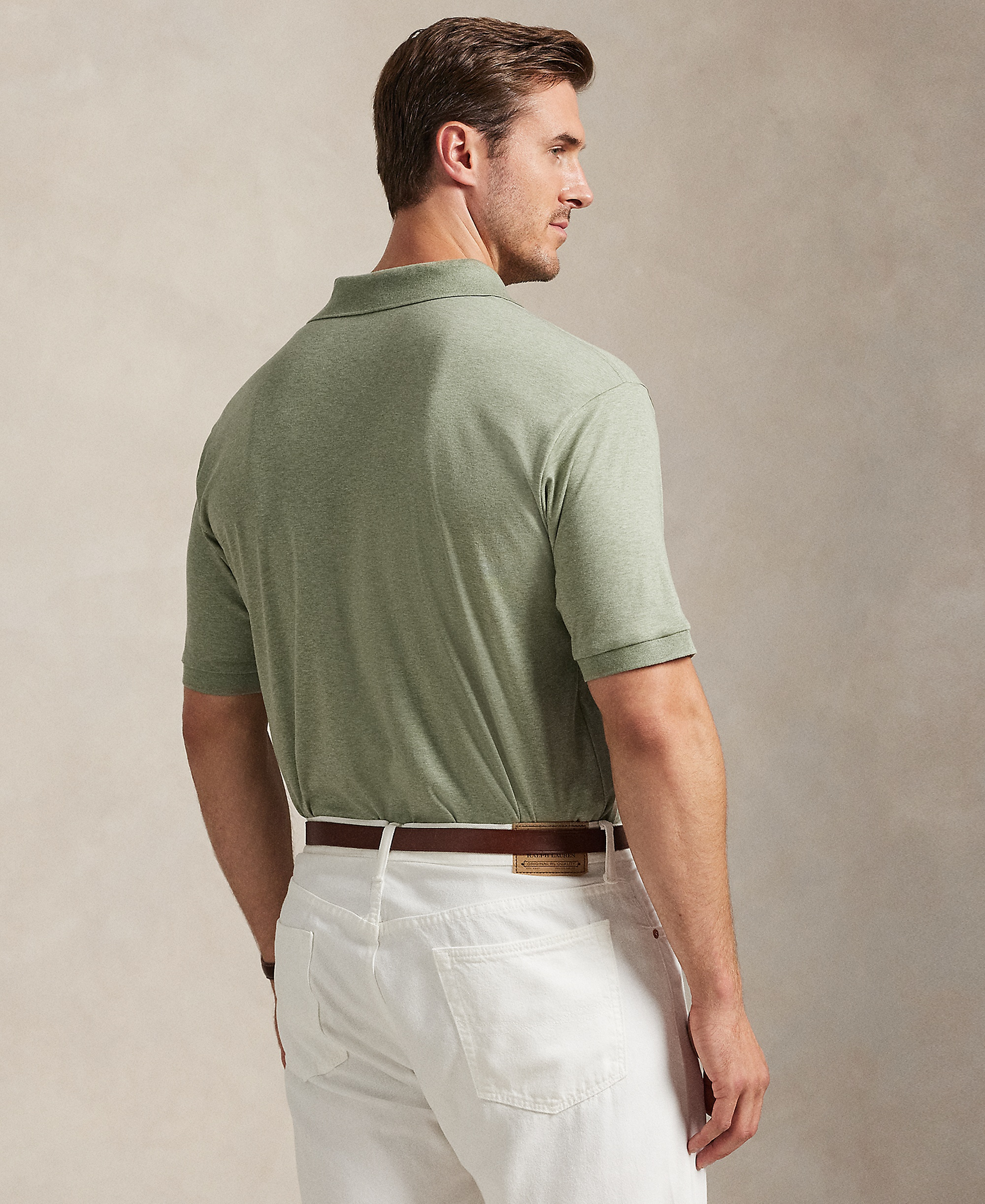 Polo Ralph Lauren Men's Big & Tall Solid Polo Shirt - Greenery Heather