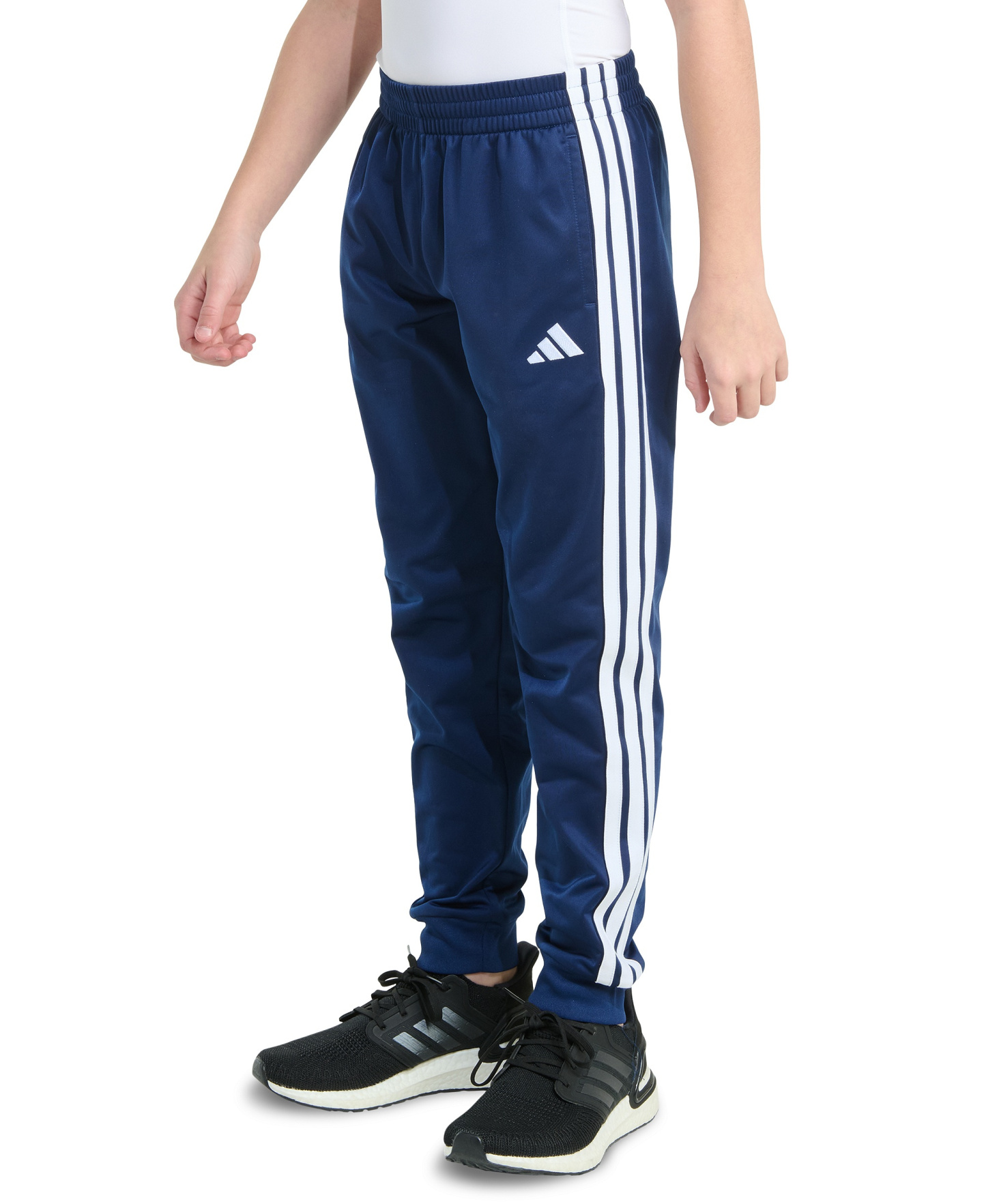adidas Big Boys Elastic-Waistband Essential 3-Stripe Jogger Pants - Dark Blue
