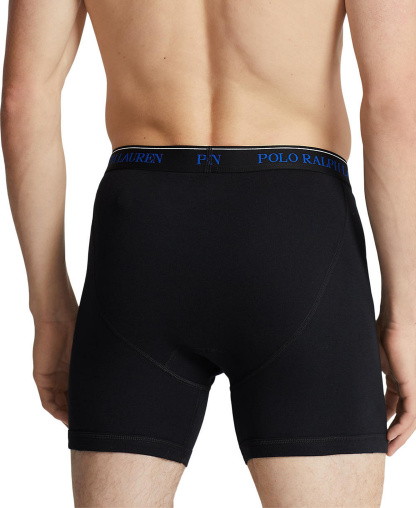 Polo Ralph Lauren Men's 5 +1 Free Bonus Pack. Classic-Fit Cotton Boxer Briefs - POLO BLACK/SAPPHIRE