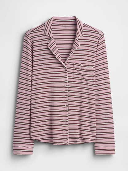 SoftMade Modal PJ Top - Bold pink stripe