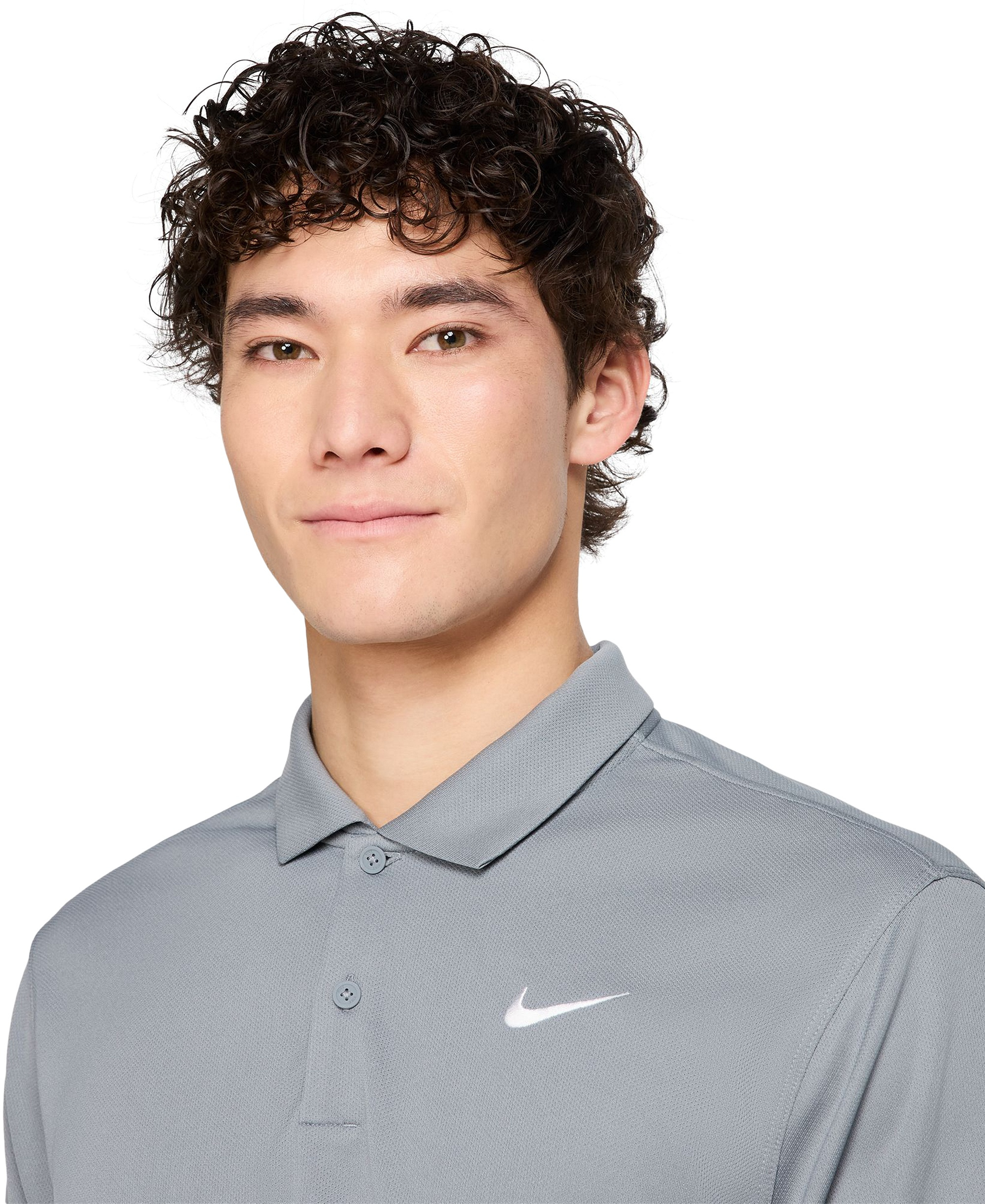 Nike Men's Relaxed-Fit Core Dri-FIT Short-Sleeve Golf Polo Shirt - Cool Gray/White