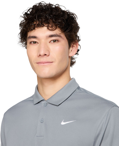 Nike Men's Relaxed-Fit Core Dri-FIT Short-Sleeve Golf Polo Shirt - Cool Gray/White