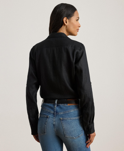 Lauren Ralph Lauren Women's Linen Shirt - Polo Black