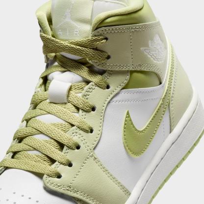 Women's Air Jordan Retro 1 Mid Casual Shoes - Olive Aura/Lawn/Coconut Milk/Sail - view 3