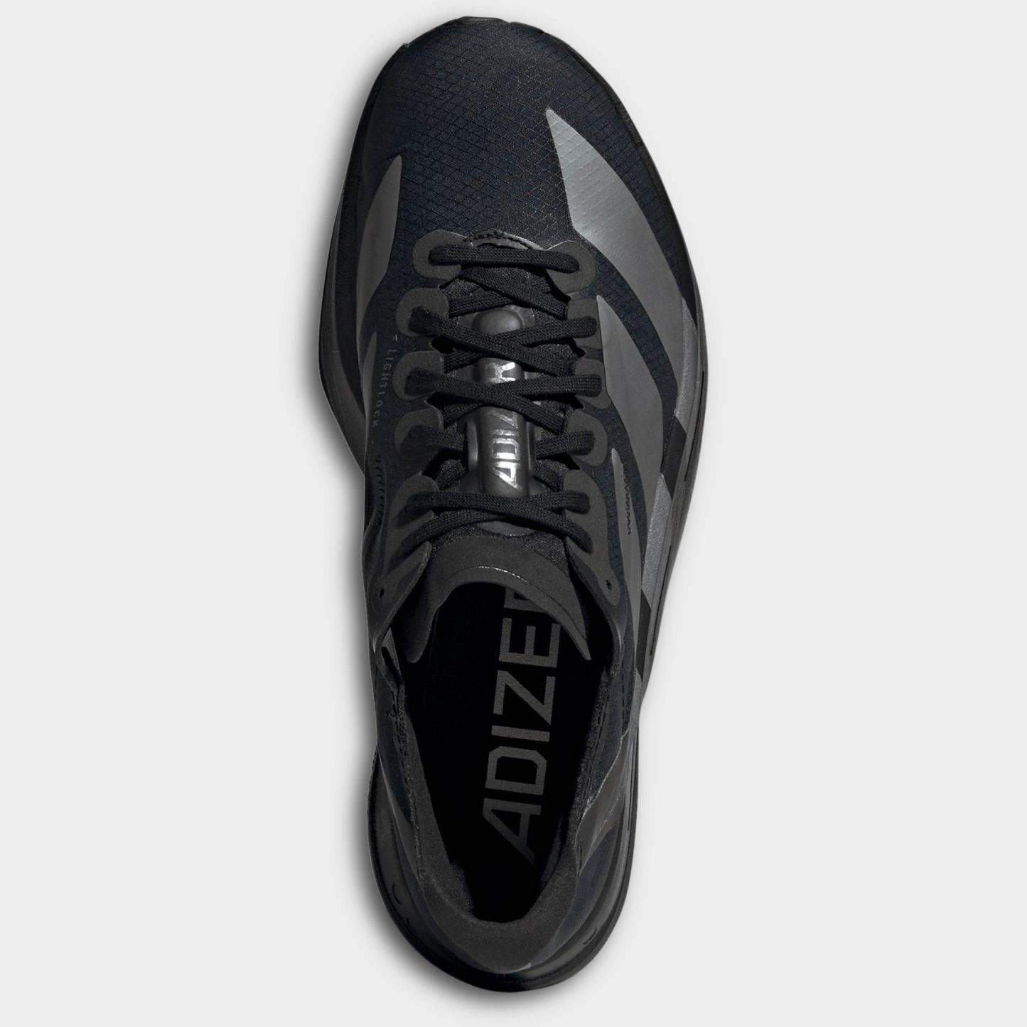 Men's adidas Adizero Adios Pro 4 Running Shoes - Core Black/Iron Metallic/Carbon - Top view