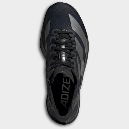 Men's adidas Adizero Adios Pro 4 Running Shoes - Core Black/Iron Metallic/Carbon - Top view
