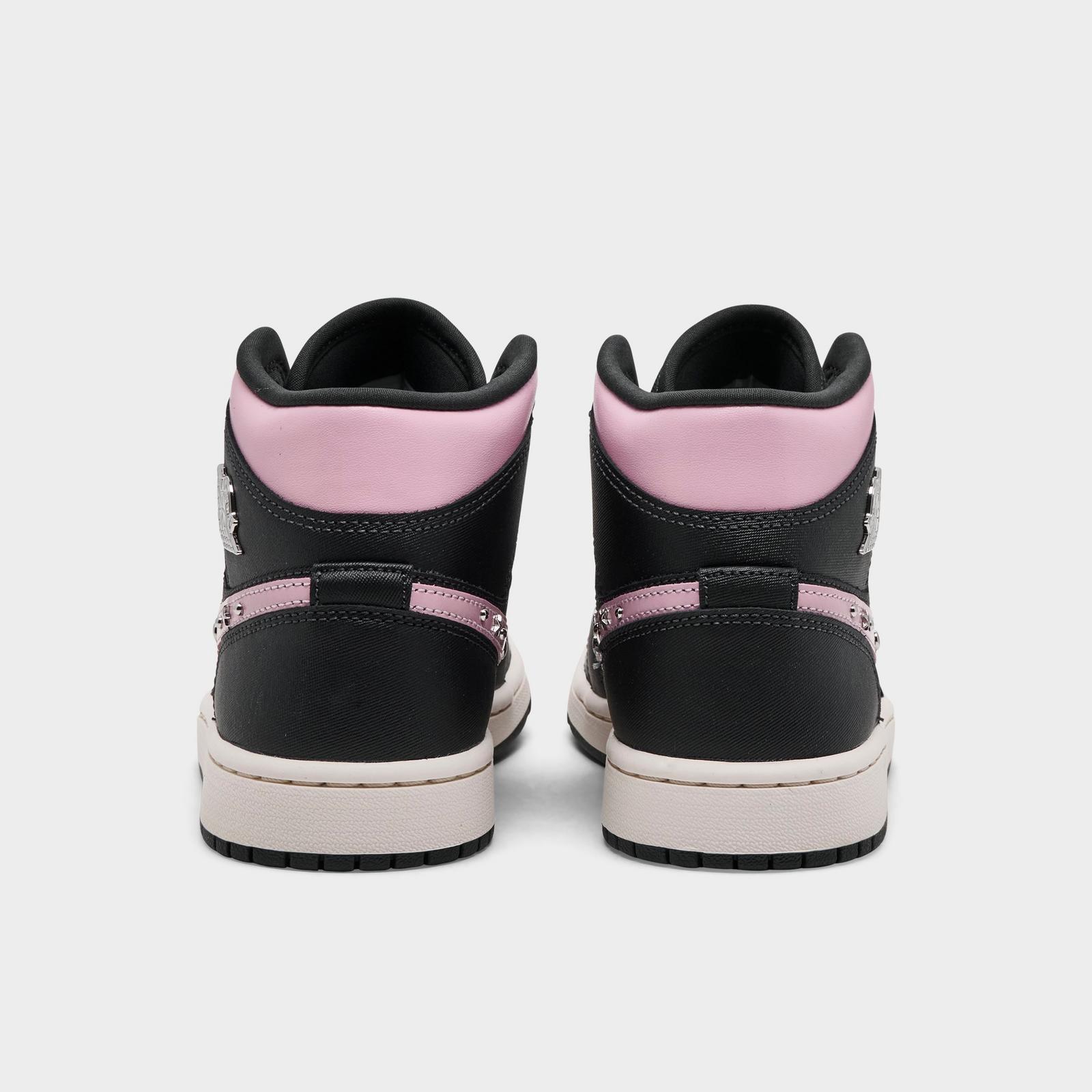 Women's Air Jordan Retro 1 Mid LE Casual Shoes - Anthracite/Iced Carmine/Coconut Milk/Metallic Silver - view 4