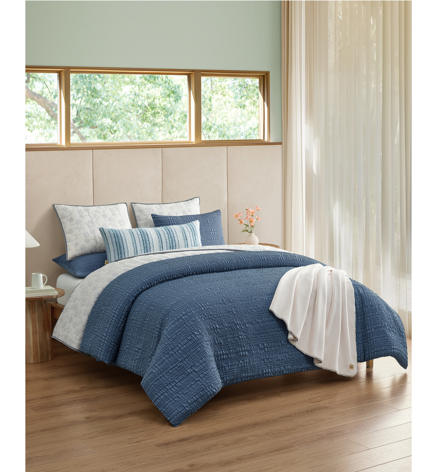 UGG® Devon Seersucker 3-Piece Comforter Sets - Tahoe Blue