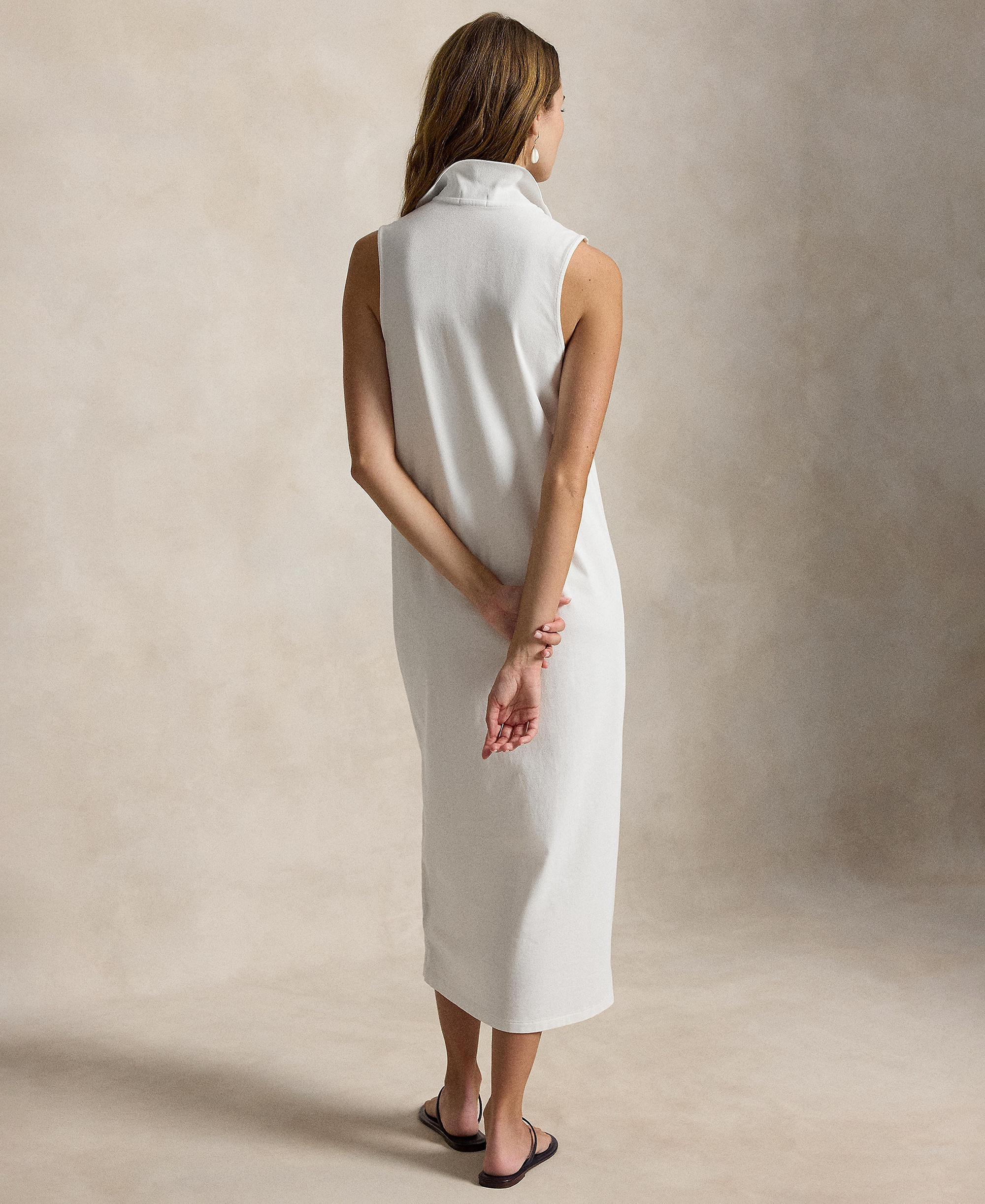 Polo Ralph Lauren Women's Stretch-Cotton Sleeveless Polo Dress - White