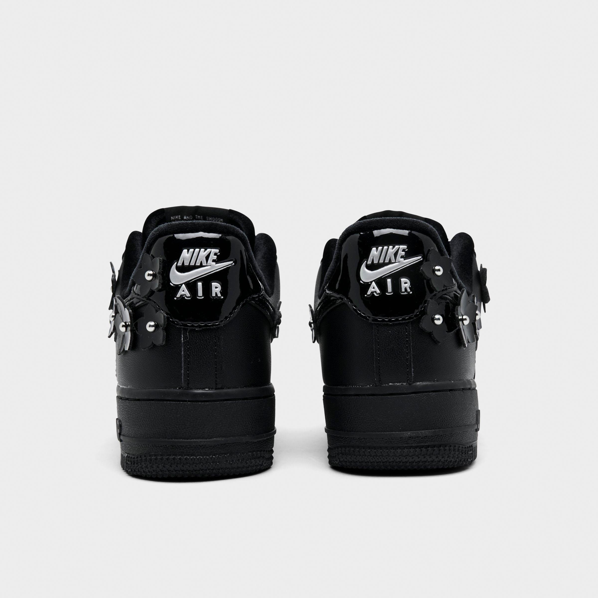 Women's Nithtke Air Force 1 '07 "Florette" Casual Shoes - Black/Off Noir/Metallic Silver/Black - Back view