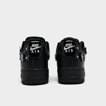 Women's Nithtke Air Force 1 '07 "Florette" Casual Shoes - Black/Off Noir/Metallic Silver/Black - Back view
